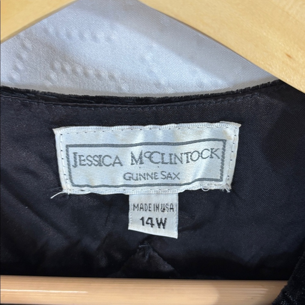 Jessica McClintock For Gunne Sax black shawl sweater jacket evening - Picture 3 of 10